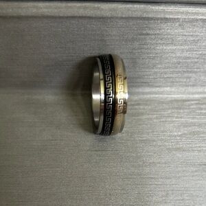 Men's Black and Gold Ring